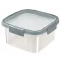 CURVER Smart Eco Fresh kvadratinis maisto laikymo indas 1,1L, grūdintas stiklas, mėlynas dangtelis, 16x16x9cm