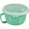 CURVER Smart To Go Mix Noodles maisto dubuo, apvalus, 0,9L, permatomas su žaliomis detalėmis, be BPA, nepralaidus, tinka mikrobangų krosnelei ir indaplovei