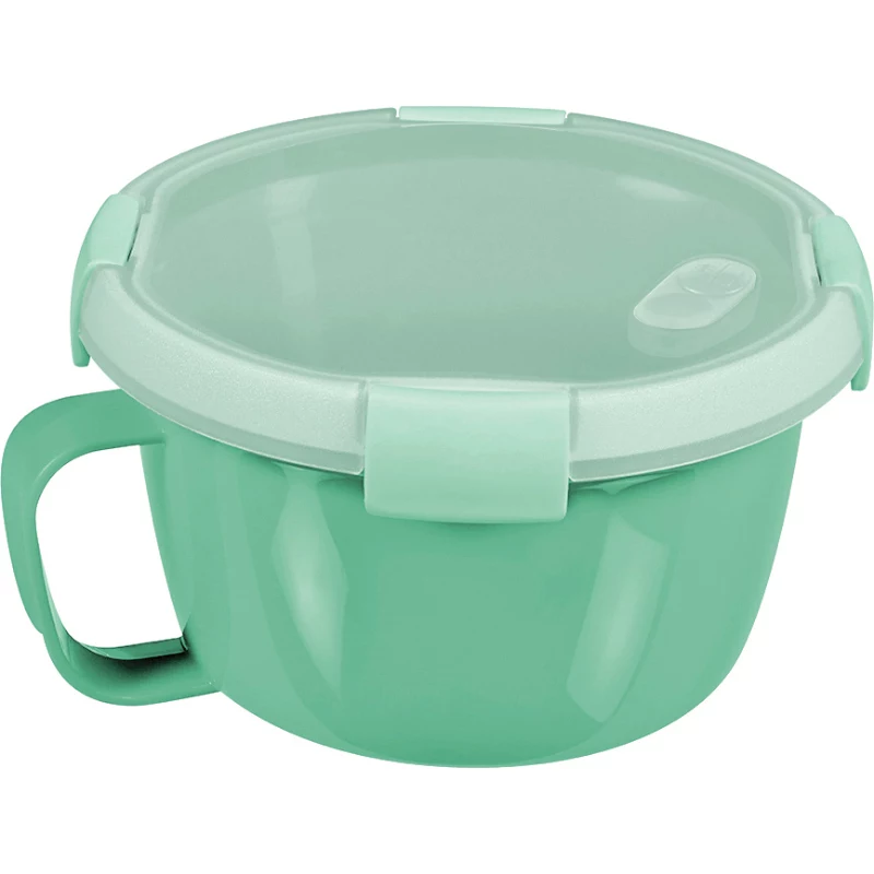 CURVER Smart To Go Mix Noodles maisto dubuo, apvalus, 0,9L, permatomas su žaliomis detalėmis, be BPA, nepralaidus, tinka mikrobangų krosnelei ir indaplovei