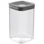 CURVER Dry Cube kvadratinis maisto laikymo indas 1,8L, permatomas su pilku dangteliu, hermetiškas ir nepralaidus