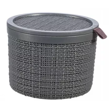 CURVER pintinė su dangteliu Jute Round 2L Ø17x13cm tamsiai pilka