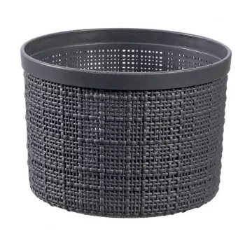 CURVER pintinė su dangteliu Jute Round 2L Ø17x13cm tamsiai pilka