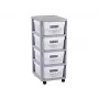 CURVER Infinity 4 skyrių mobilus konteineris 11L 30x36x69cm pilkas/baltas