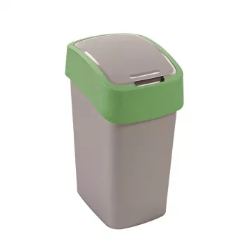 CURVER Flip Bin 9L atliekų šiukšliadėžė, sidabrinė/žalia