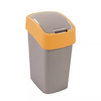 Curver Flip Bin 9L atliekų šiukšliadėžė sidabrinė/geltona