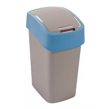 CURVER Flip Bin 9L sidabrinės ir mėlynos spalvos šiukšlių kibirėlis