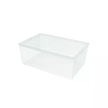 CURVER dėžė su dangčiu Textile Box 45L 59,6x39,4x23cm permatoma
