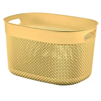 CURVER Filo L 18L saugojimo pintinė geltona 38x28x22cm pintos rotango imitacija
