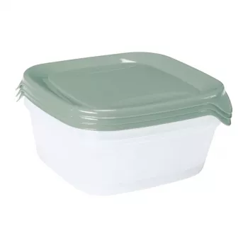 CURVER Fresh&Go kvadratinių maisto laikymo indų rinkinys 3 x 0,8 L, žalias