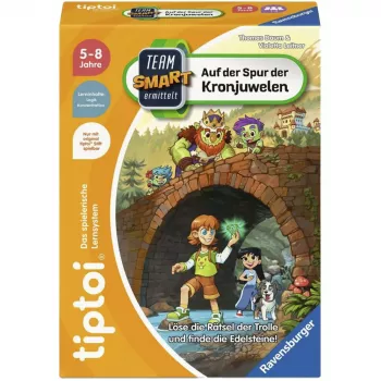 Ravensburger tiptoi Team SMART tiria: Karūnos brangakmenių pėdsakais - interaktyvus detektyvinis stalo žaidimas 6-10 metų vaikams, 1-4 žaidėjai, vokiečių kalba, reikalingas tiptoi rašiklis