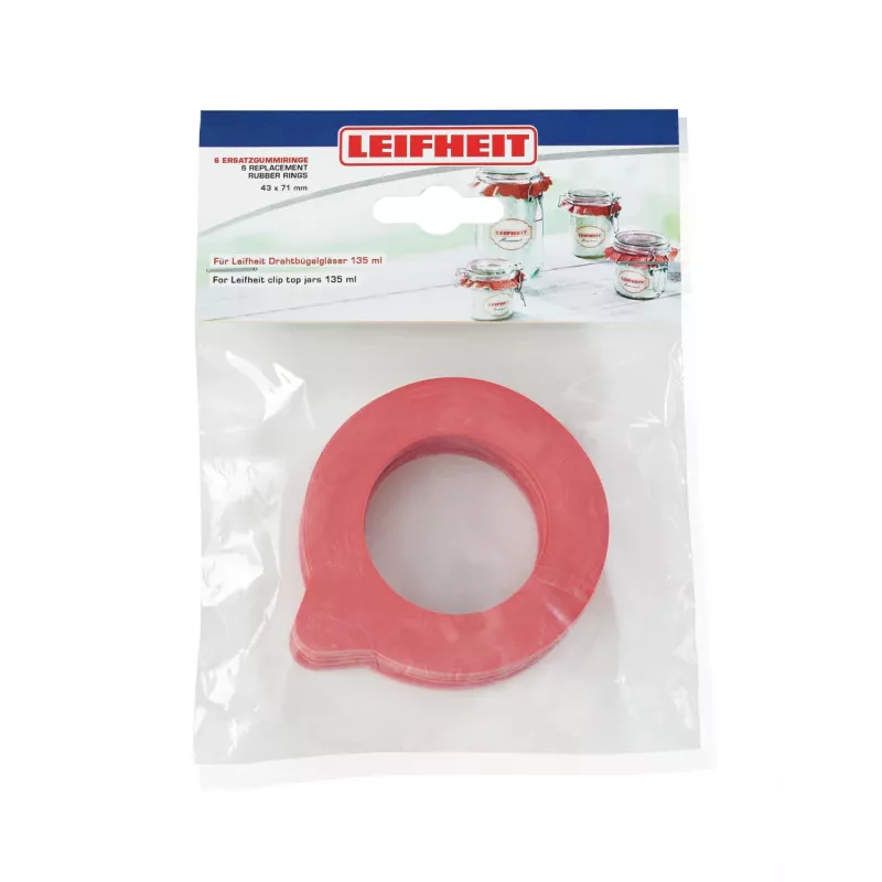 LEIFHEIT Atsarginiai guminiai tarpikliai 6 vnt. 43x71mm sandariems stiklainiams 135ml