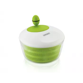 LEIFHEIT Salad Dryer Trend 4,5 l salotų džiovintuvas su rankiniu sukimu ir serviravimo dubeniu, žaliu dangteliu