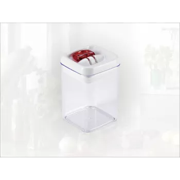 LEIFHEIT Fresh&Easy maisto laikymo indas 800 ml, hermetiškas, sukraunamas, be BPA, permatomas su baltu/žaliu dangteliu