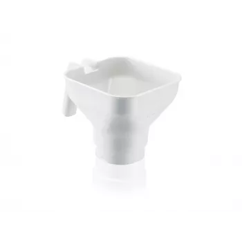 LEIFHEIT Virtuvės piltuvas su nuimamu smulkaus tinklelio filtru, 19 cm, baltas/permatomas
