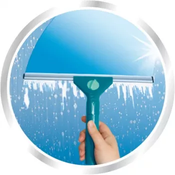 LEIFHEIT Classic langų valytuvas su teleskopiniu kotu 100-155 cm, 33 cm valymo juosta, be dryžių, žaliai baltas