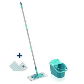 Leifheit Clean Twist M Ergo grindų valymo rinkinys su Micro Duo M mikrošluoste, 33 cm, žalia/balta