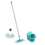 Leifheit Clean Twist M Ergo grindų valymo rinkinys su Micro Duo M mikrošluoste, 33 cm, žalia/balta