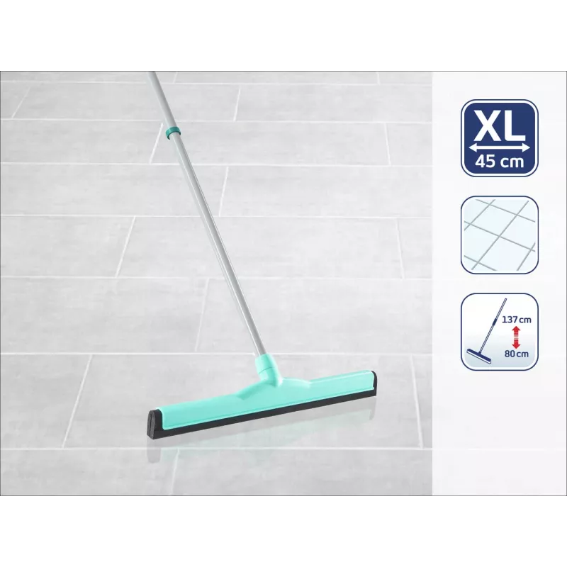 LEIFHEIT Classic Aqua Collect grindų šluota su teleskopiniu kotu, 45 cm, žalia/balta