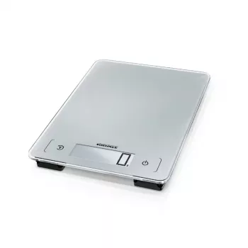 SOEHNLE Page Aqua Proof elektroninės virtuvinės svarstyklės 10kg IPX7 atsparios vandeniui su jutiklinėmis valdymo rankenėlėmis, baltos/sidabrinės