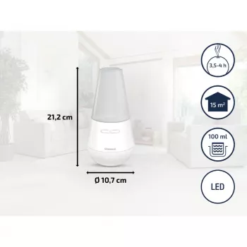 SOEHNLE Air Aromatizator Valencia ultragarsinis aromatinis difuzorius, 100 ml talpa, iki 4 val. veikimo, baltas/sidabrinis