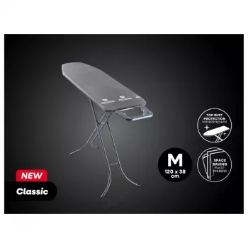 Leifheit Classic M lyginimo lenta, juoda, 120x38 cm, su fiksuotu lygintuvo laikikliu ir medvilniniu užvalkalu