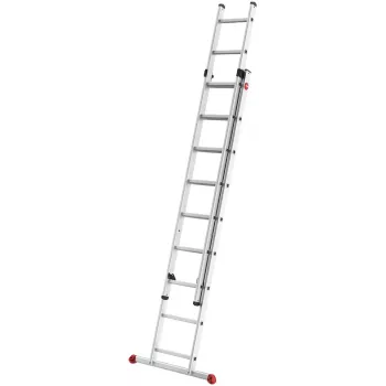 Hailo ProfiStep duo 7209-007 aliuminio universali kopėčios, 2x9 laipteliai, maks. darbinis aukštis 5,15 m, sidabrinės