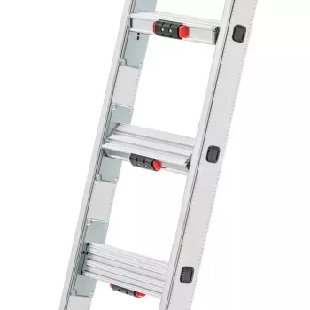 Hailo Master S120 Pro aliuminės saugos pakopos, 3 pakopos, 150 kg apkrova, sulankstomos, su daugiafunkciu padėklu