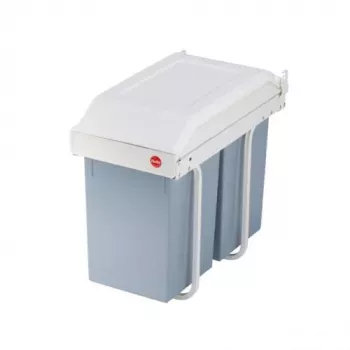 HAILO Multi-Box Duo L įleidžiamas šiukšlių konteineris, 2x14L, baltas