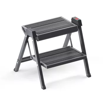 HAILO sulankstomas laiptelis StepFix / plieninis / 2 pakopų / juodas