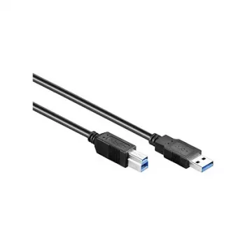 GoodConnections USB 3.0 kabelis Type-A male į Type-B male, 1,8 m, juodas, SuperSpeed 5 Gbps, nikeliuoti jungtys, dvigubai ekranuotas 2710-S02