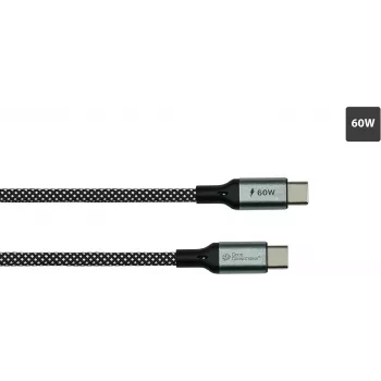 GoodConnections Magnetic USB 2.0 spiralinė laido 60W USB-C į USB-C, juoda/balta, 1m 2060-MT010SW