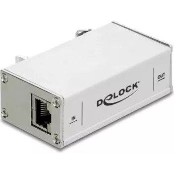 Delock Tinklo apsaugos nuo viršįtampių modulis RJ45 10G, DIN bėgio tvirtinimas