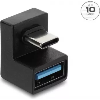 Delock USB 3.2 Gen 2 Type-C male to USB-A female adapter, U-shape, 10 Gbps, juodas