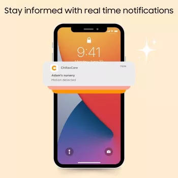Chillax DM568 Wi-Fi ir FHSS vaizdo kūdikių stebėjimo monitorius su 5 inch ekranu, pasukama-pakreipiama kamera, naktinio matymo funkcija, dvipusiu ryšiu, temperatūros jutikliu, lopšinėmis ir Hubble programėle