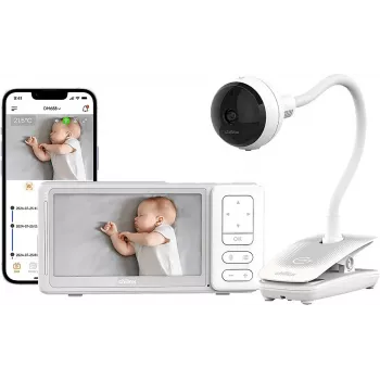 Chillax DM688 vaizdo kūdikio stebėjimo monitorius su 2,8 inch spalvotu ekranu, 2,4 GHz FHSS, 300 m ryšiu, dvipusiu ryšiu, temperatūros jutikliu, lopšinėmis, baltas