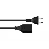 Kabelmeister Euro prailginimo kabelis CEE 7/16 kištukas į lizdą, 0,2 m, juodas, 0,75 mm², H03VVH2-F