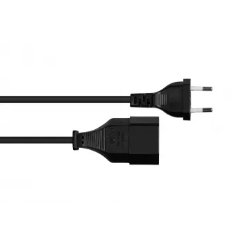 Kabelmeister Euro ilginimo laidas Type C į Euro lizdą, juodas, 0,75mm², 2m