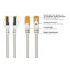 KABELMEISTER RJ45 tinklo kabelis Cat.7, itin lankstus TPE apvalkalas, be halogenų, pilkas, 0,25 m
