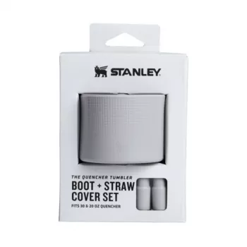 STANLEY 2 dalių apsauginių dangtelių ir šiaudelių antgalių rinkinys termo puodeliams 0,89L/0,59L The Quencher Boot + Straw Topper, šviesiai pilkas