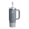 STANLEY 2 dalių apsauginių dangtelių ir šiaudelių antgalių rinkinys termo puodeliams 0,89L/0,59L The Quencher Boot + Straw Topper, šviesiai pilkas