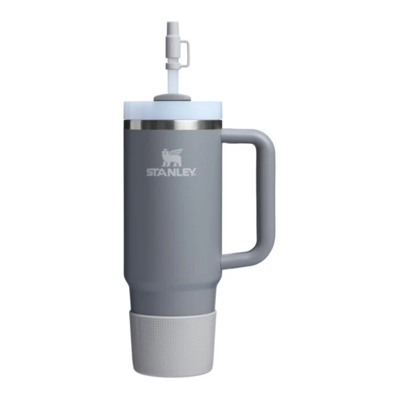 STANLEY 2 dalių apsauginių dangtelių ir šiaudelių antgalių rinkinys termo puodeliams 0,89L/0,59L The Quencher Boot + Straw Topper, šviesiai pilkas