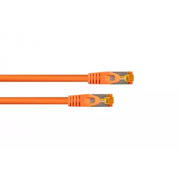 KABELMEISTER Cat.7 S/FTP tinklo kabelis, RJ45, TPE apvalkalas, be halogenų, oranžinis, 0,25 m