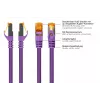 Kabelmeister Cat.7 S/FTP tinklo kabelis, RJ45, TPE apvalkalas, be halogenų, violetinis, 1m