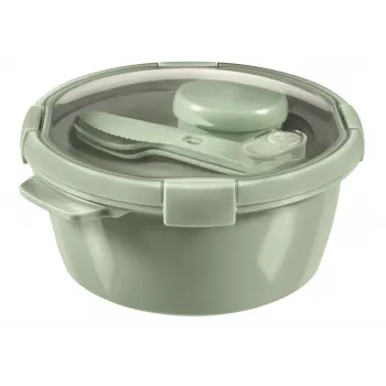 CURVER Food Container Lunch Kit Round 1.6L Smart Eco To Go Ø22x10cm Soft Green