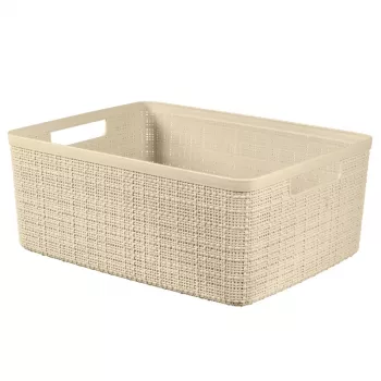 Curver Basket Jute M 12L 36x28x15cm kreminės spalvos pintas krepšys