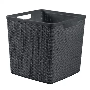CURVER Basket Jute Square 17L 28x28x27cm tamsiai pilka pintinė