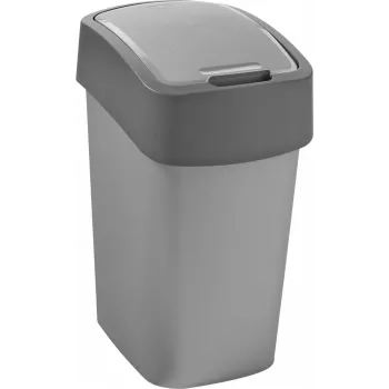 CURVER Flip Bin 9L šiukšlių kibirėlis Silver/Grey