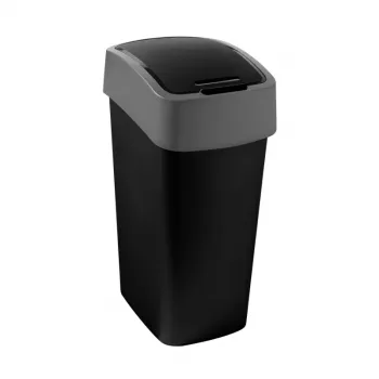 Curver Flip Bin 45L šiukšlių dėžė juoda/sidabrinė