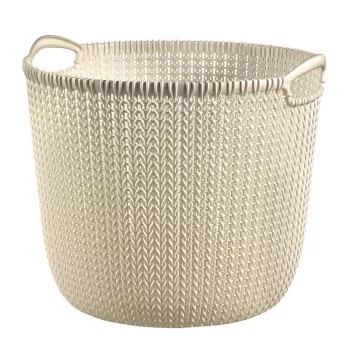 Curver Knit L apvalus skalbinių krepšys 30L baltas 40x39x33cm