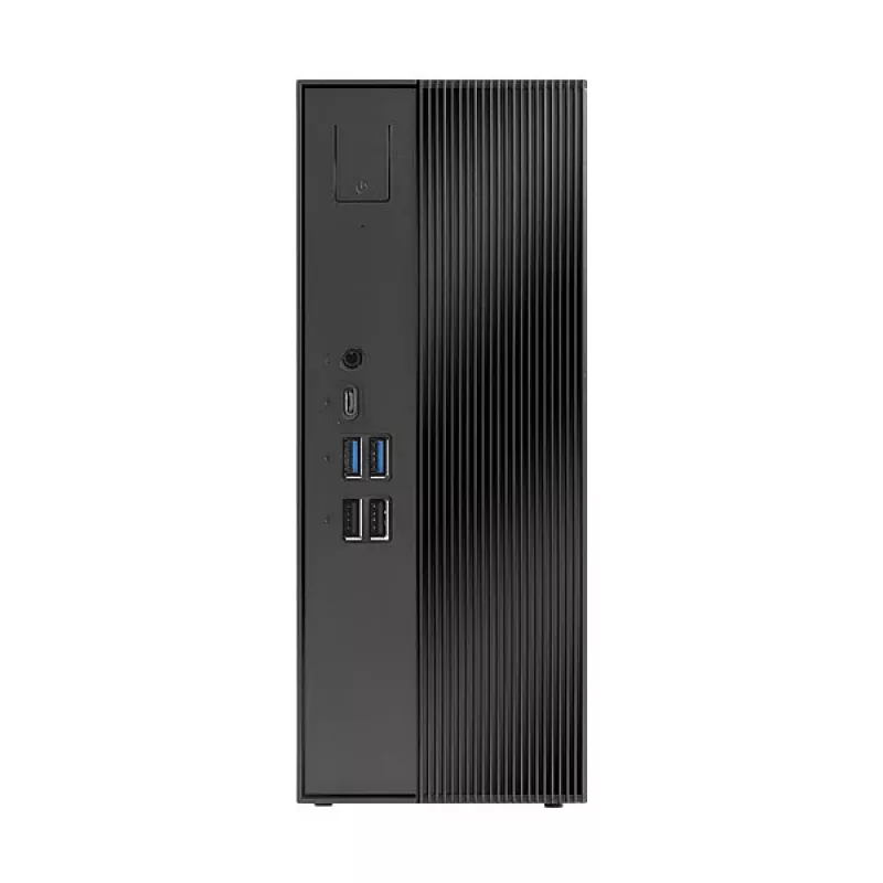 ASRock DeskSlim B760 Mini PC Barebone - Intel B760, LGA1700, DDR4 SO-DIMM, 2x M.2 PCIe Gen4, HDMI 2.1, DP 1.4, VGA, USB-C, Gigabit LAN, 1,92L, juodas